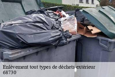 Enlèvement tout types de déchets extérieur  68730